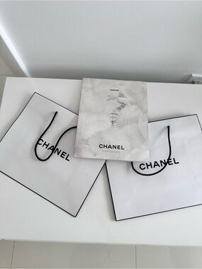 Chanel shopping bags x 2 plus chanel watch book to collect